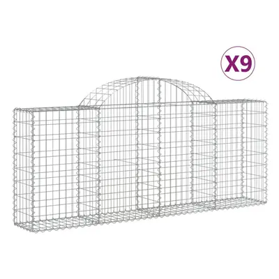 (200 x x 80/100 cm/ pcs) vidaXL Arched Gabion Basket Stone Basket Gabion Retaining Wall Galvanis