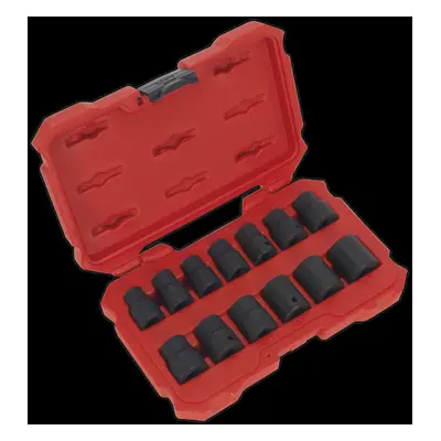 Impact Socket Set 13pc 1/2"Sq Drive Lock-On? 6pt Metric