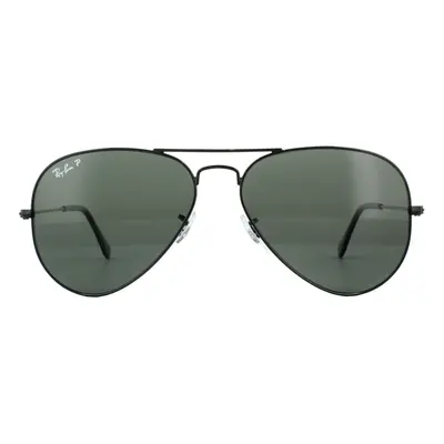 Ray-Ban Sunglasses Aviator 002/58 Black Green Polarized Large 62mm