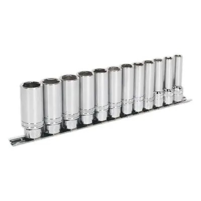 12 PACK DEEP Socket Set 3/8" Metric Square Drive - Point LOCK-ON Rounded Heads