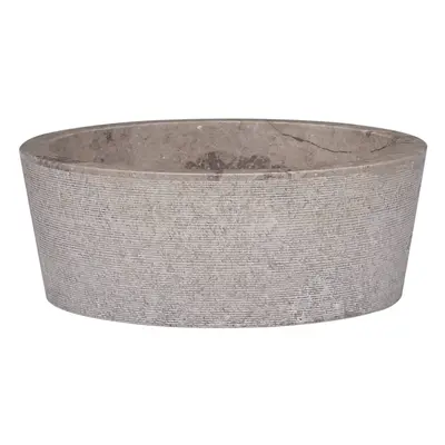 vidaXL Sink Grey Ã40x15 cm Marble Natural Stone Basin Washroom Bathroom Home