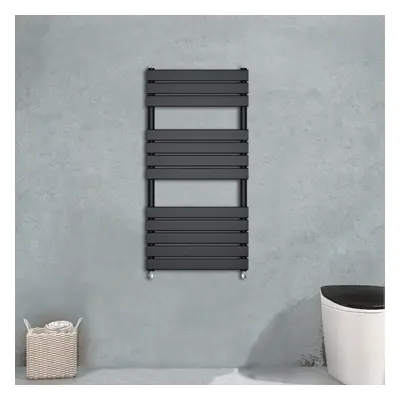 (1200x600mm) WarmeHaus Flat Panel Anthracite Bathroom Heated Towel Rail Ladder Radiator Warmer