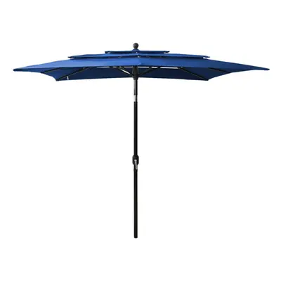 vidaXL 3-Tier Garden Parasol with Aluminium Pole Outdoor Umbrella Azure Blue