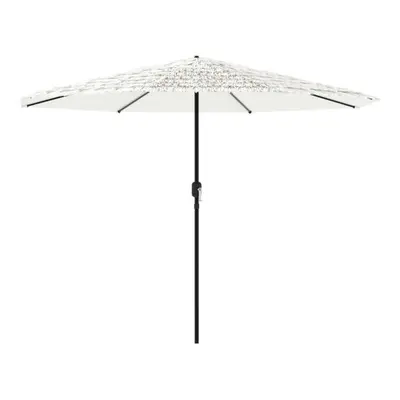 (white, x x cm) vidaXL Garden Parasol with Steel Pole Outdoor Umbrella Balcony Sun Parasol