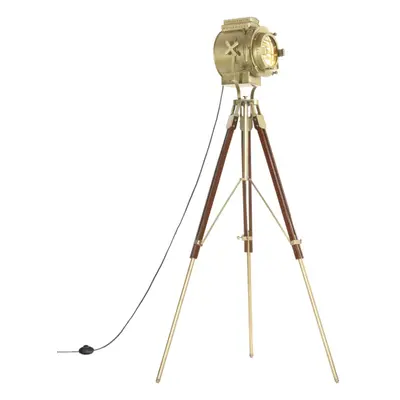 vidaXL Solid Mango Wood Tripod Floor Lamp 193cm Standing Pedestal Spot Light