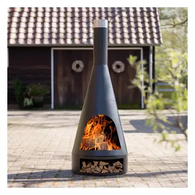 RedFire Fireplace Kingston 43x120cm Steel Matte Black Outdoor Chimney Hearth