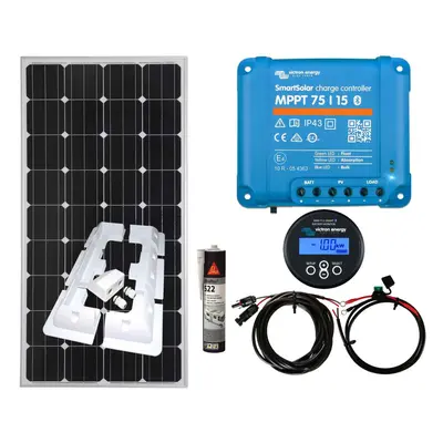 Victron 150w Mono Solar Panel Kit charging MPPT Controller Battery Monitor