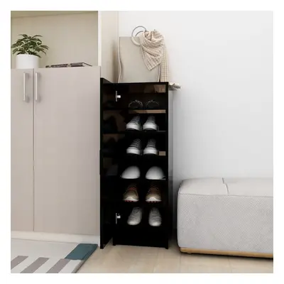 vidaXL Shoe Cabinet Black Chipboard Household Shoe Storage Shelf Rack Set