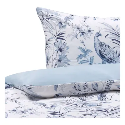 Duvet Cover Set Floral Animal BALLARD Sateen Cotton Blue