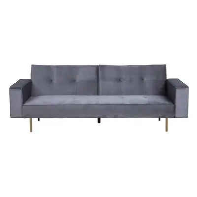 Velvet Sofa Bed Grey VISNES