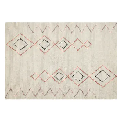 Cotton Area Rug x cm Beige GUWAHATI