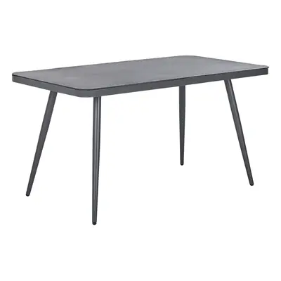 Metal Garden Dining Table x cm Grey LIPARI