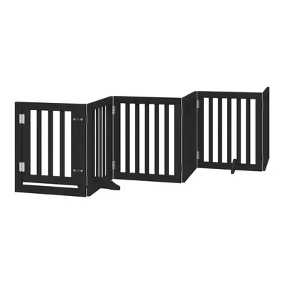 (black, x x cm/ pcs) vidaXL Dog Gate with Door Foldable Pet Gate Dog Fence Pet Barrier Poplar Wo