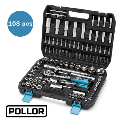 108 Pcs 1/4" & 1/2" Socket Ratchet Set Screwdriver Torx Set