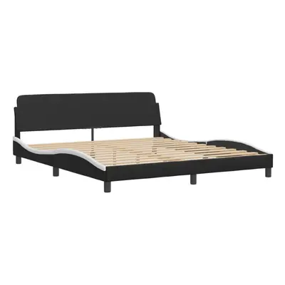 (black and white, x cm) vidaXL Bed Frame with Headboard Bed Base Black 90x190 cm Single Faux Lea