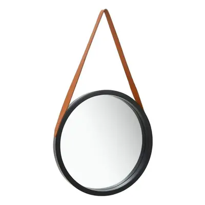 vidaXL Wall Mirror with Strap cm Black