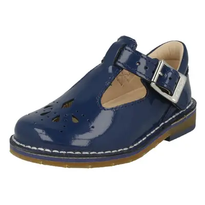 (UK 4.5 Infant, Blue) Girls Clarks Smart Casual First Shoes Yarn Weave - F Fit