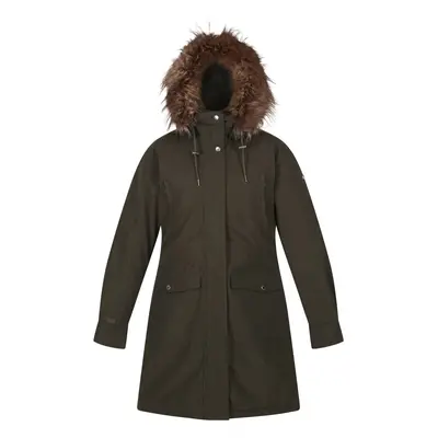 (10 UK, Dark Khaki) Regatta Womens/Ladies Shiloh Faux Fur Trim Parka