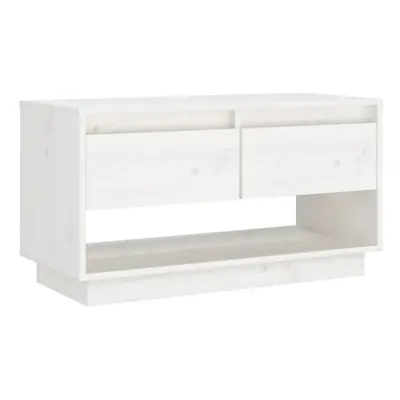 (white) vidaXL Solid Wood Pine TV Cabinet Bedroom Living Room Media Unit Multi Colours