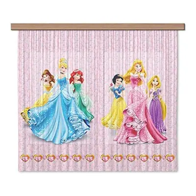 Disney AG Design Princess Kids Curtains/3D Photo Print, Polyester, Multi-Colour, x cm