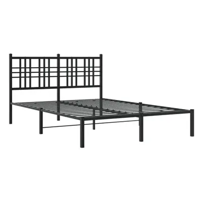 (black, 120x190 cm/with headboard) vidaXL Metal Bed Frame with Headboard Home Bed Base Bedstead 