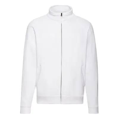 (L, White) Fruit of the Loom Mens Classic Plain Sweat Jacket