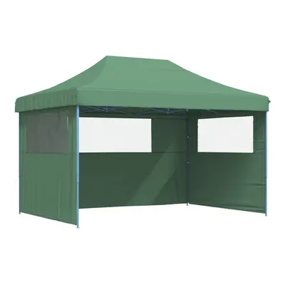 (green, with sidewalls) vidaXL Foldable Party Tent Pop-Up with Sidewalls Patio Gazebo Canopy She