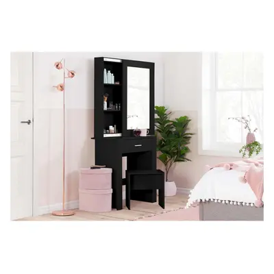 Black Dressing Table with Mirror Birlea Evelyn Sliding Vanity Desk Make Up