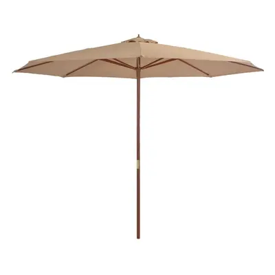 vidaXL Outdoor Parasol with Wooden Pole cm Taupe Patio Garden Umbrella