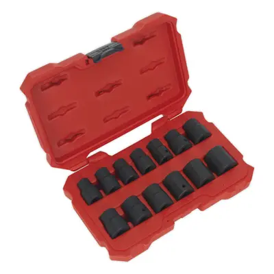 13 Piece PREMIUM Lock-On Impact Socket Set - 1/2" Sq Drive - Phosphate Finish