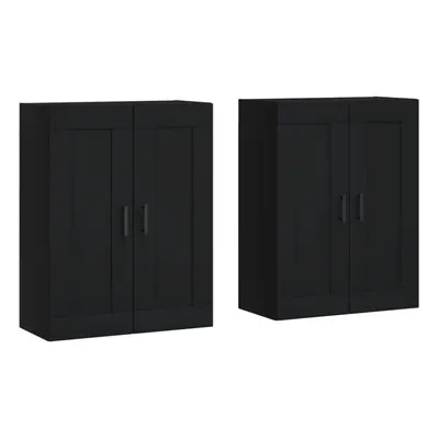 vidaXL Wall Mounted Cabinets Wall Storage Cabinet pcs Black Engineered Wood