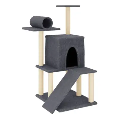 (dark grey) vidaXL Cat Tree with Sisal Scratching Posts Cat Scratch Tower Climber Cream