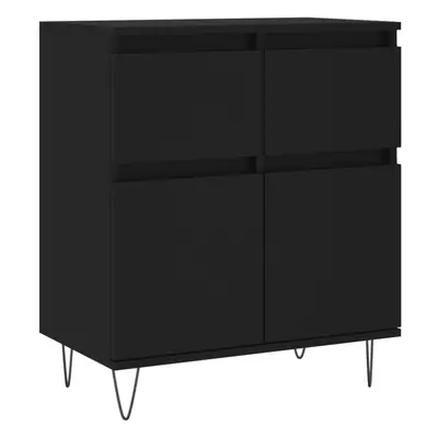 vidaXL Sideboard Storage Cabinet Cupboard Side Cabinet Black Engineered Wood