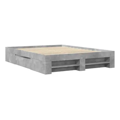 vidaXL Bed Frame Bed Base Bedstead Concrete Grey 160x200 cm Engineered Wood