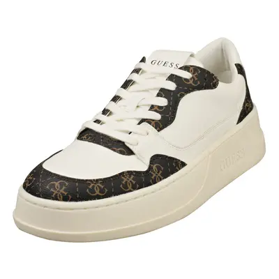 (8) Guess Fm7capfal12 Mens Casual Trainers in White Brown