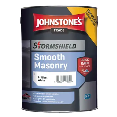 5LTR - JOHNSTONES TRADE STORMSHIELD SMOOTH MASONRY BRILLIANT WHITE