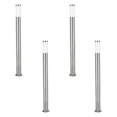 4 PACK IP44 Outdoor Bollard Light Stainless Steel 12W E27 1100mm Driveway Post