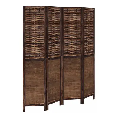 vidaXL Room Divider Panels Privacy Screen Dark Brown Solid Wood Paulownia