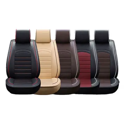 (Brown) 1Pcs Front Car Seat Cover Waterproof Dustproof PU Leather Protector Mat Pad