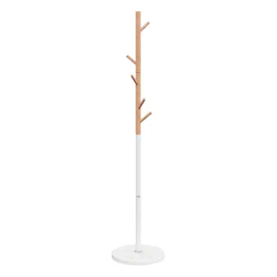 vidaXL Coat Stand Coat Rack Clothes Stand Coat Hanger White Powder-coated Iron