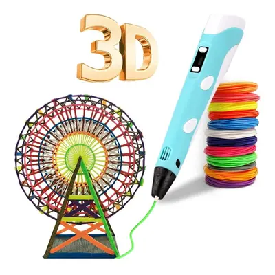 3D fountain pen, 3D printing pen with colors of PLA filament, compatible with PLA and ABS, LCD d