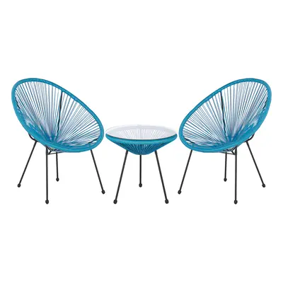 Bistro Set ACAPULCO II PE Rattan Blue