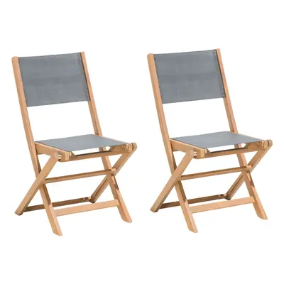 Set of Garden Chairs CESANA Acacia Wood Light Wood