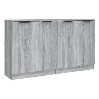 (grey sonoma) vidaXL 2x Sideboards Engineered Wood Storage Cabinet Cupboard Multi Colours