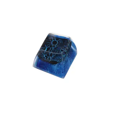 (Blue) PCS Handmade Resin Keycap Personalized Moonscape Keycap for Mechanical Keyboard