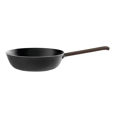 Alessi edo | PU114/28 B - Long Handle Aluminium Frying Pan with Non-Stick Coating, Stainless Ste