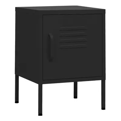 (black, 1) vidaXL 1/2x Nightstand Steel Bedside Bed Side Storage Cabinet Multi Colours