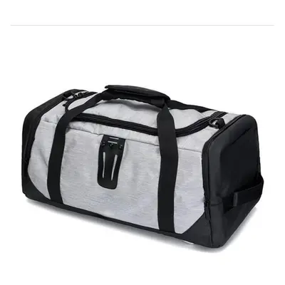 (Grey) 20inch Men Outdoor Gym Bag Travel Sports Handbag Backpack Shoes Storage Duffel Rucksack