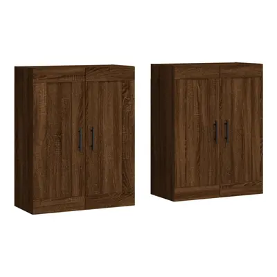 vidaXL Wall Mounted Cabinets Side Cabinet pcs Brown Oak Engineered Wood