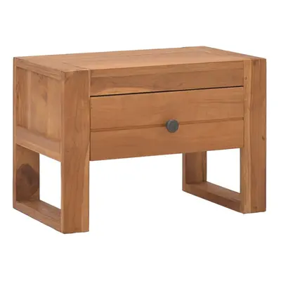 vidaXL Solid Teak Wood Bedside Cabinet Side Table Nightstand Wooden Bed Stand